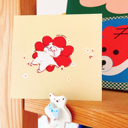Little Red Flower Daydream Art Print - Cubs Forest