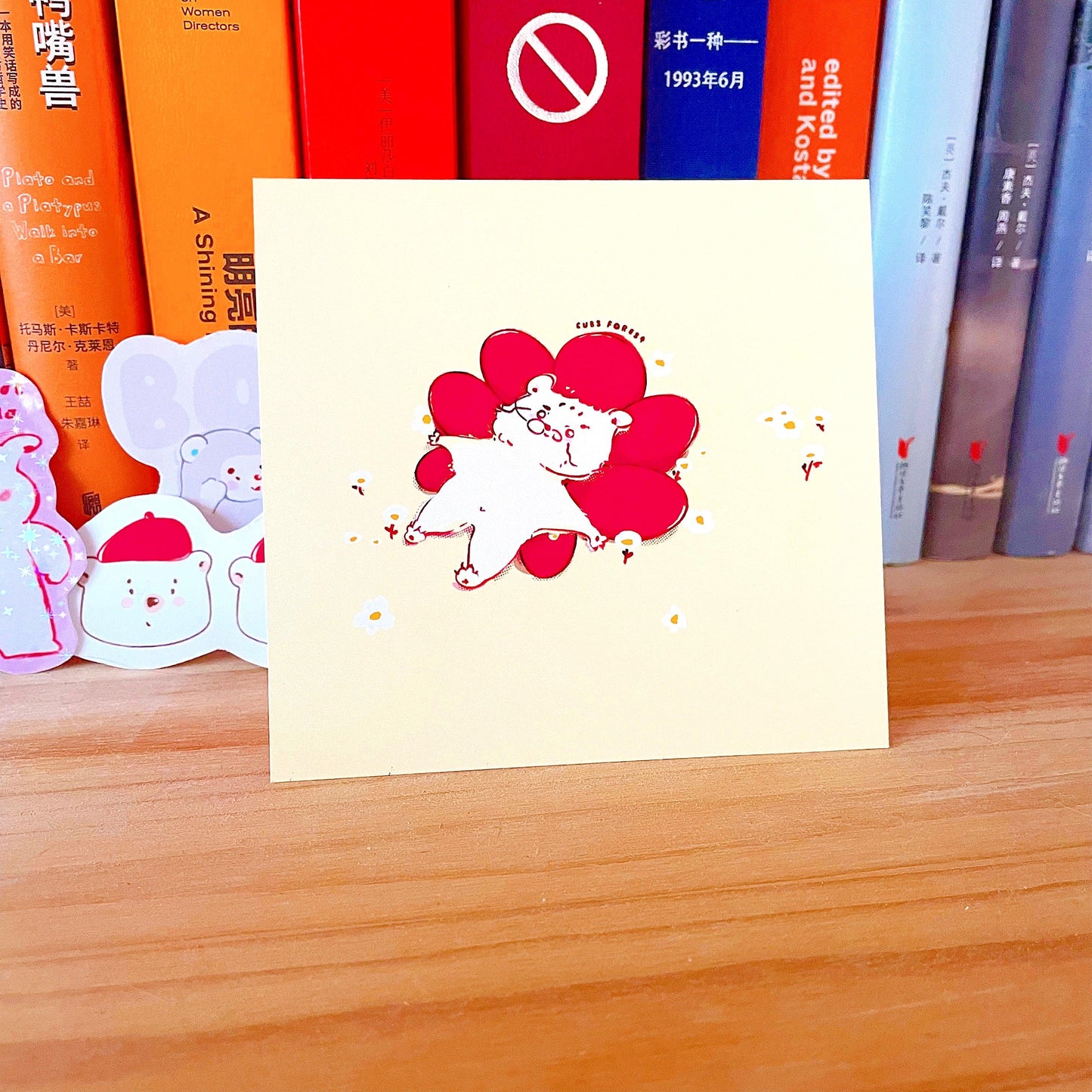 Little Red Flower Daydream Art Print - Cubs Forest