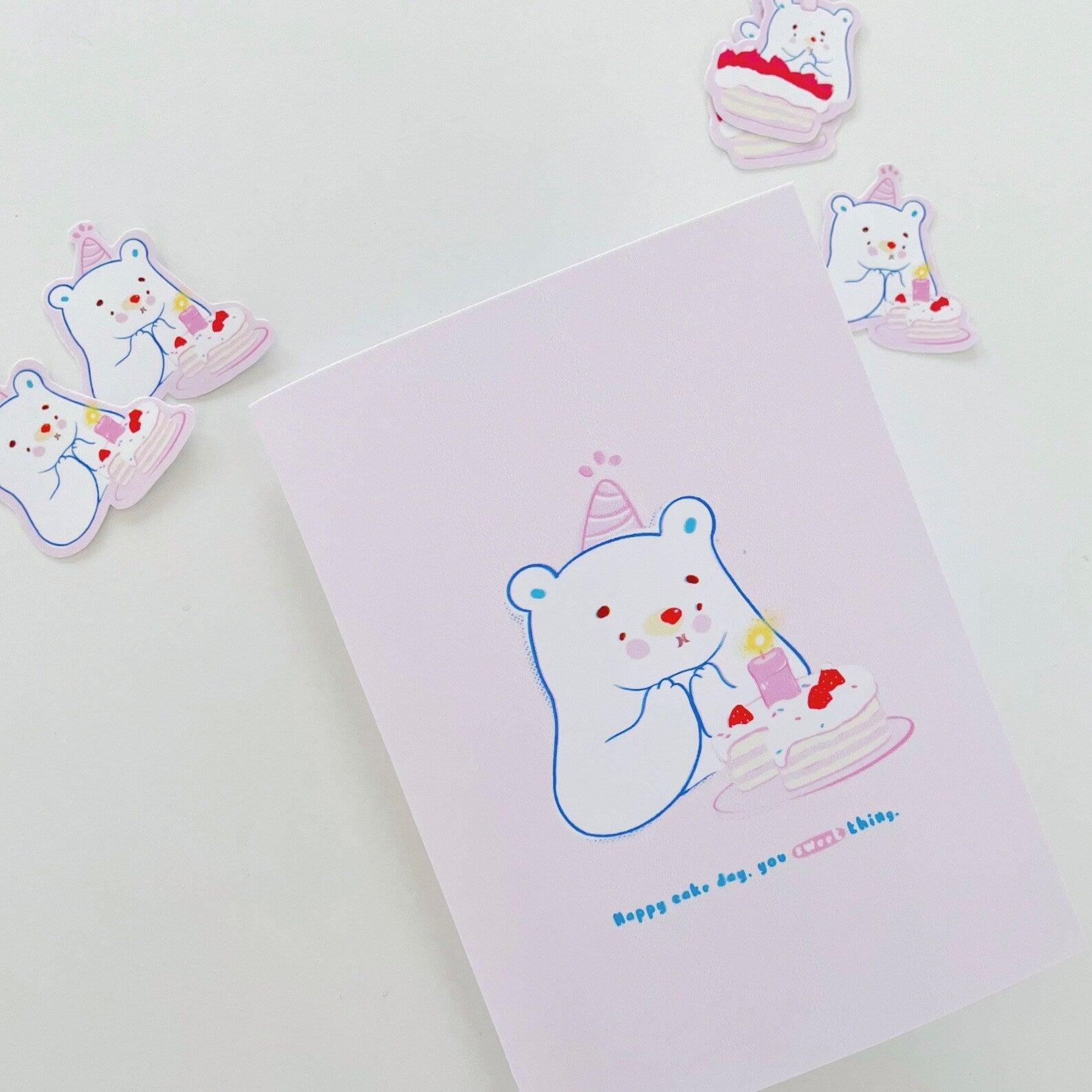 Mochi Bear Birthday Card - Cubs Forest