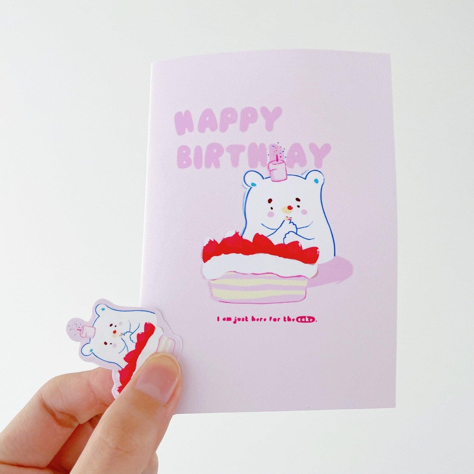 Mochi Bear Cake Card - Cubs Forest